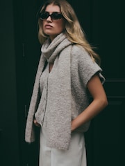 Oatmeal Heavyweight Boucle Blanket Scarf - Image 3 of 8