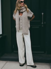 Oatmeal Heavyweight Boucle Blanket Scarf - Image 4 of 8