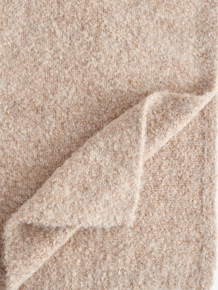 Oatmeal Heavyweight Boucle Blanket Scarf - Image 8 of 8