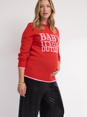 Red Maternity Christmas Jumper - Image 3 of 5