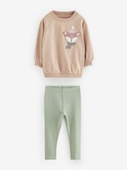 Salbeigrün/Cream/Camel Charakter - 100% Cotton Leggings Pyjamas 3 Pack (9mths-8yrs) - Bild 6 von 12
