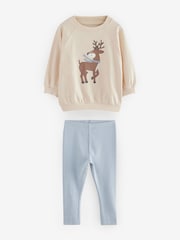 Salbeigrün/Cream/Camel Charakter - 100% Cotton Leggings Pyjamas 3 Pack (9mths-8yrs) - Bild 7 von 12