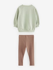 Salbeigrün/Cream/Camel Charakter - 100% Cotton Leggings Pyjamas 3 Pack (9mths-8yrs) - Bild 8 von 12