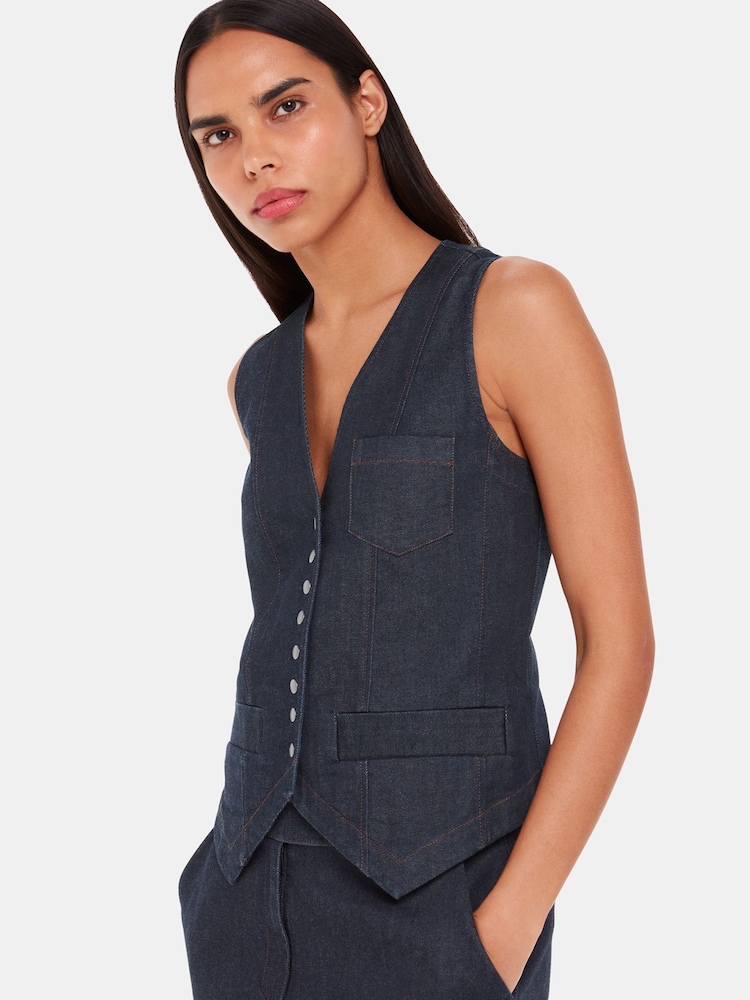 Whistles Blaue Joanna Denim-Weste - Bild 1 von 3