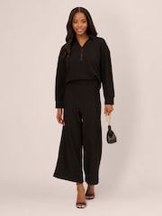 Adrianna Papell Ottoman Rib Knit Pull On Black Trousers - Image 3 of 7