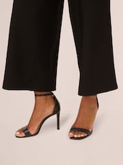 Adrianna Papell Ottoman Rib Knit Pull On Black Trousers - Image 4 of 7
