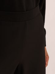 Adrianna Papell Ottoman Rib Knit Pull On Black Trousers - Image 5 of 7