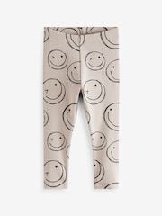 Black/Brown Happy - Pack de 3 leggings con diseño acanalado con estampado (3 meses - 7 años) - Imagen 2 de 7