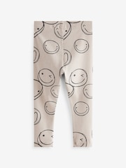 Black/Brown Happy - Pack de 3 leggings con diseño acanalado con estampado (3 meses - 7 años) - Imagen 3 de 7