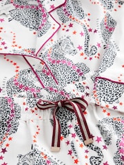 B by Ted Baker 100% Cotton Button Through White Leopard Print Pyjamas - Image 13 of 14