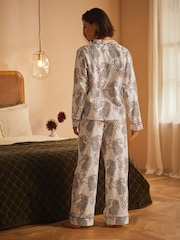 B by Ted Baker 100% Cotton Button Through White Leopard Print Pyjamas - Image 5 of 14