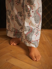 B by Ted Baker 100% Cotton Button Through White Leopard Print Pyjamas - Image 8 of 14