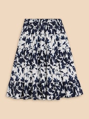 White Stuff Blue Mayra Mixed Print Midi Skirt - Image 6 of 7