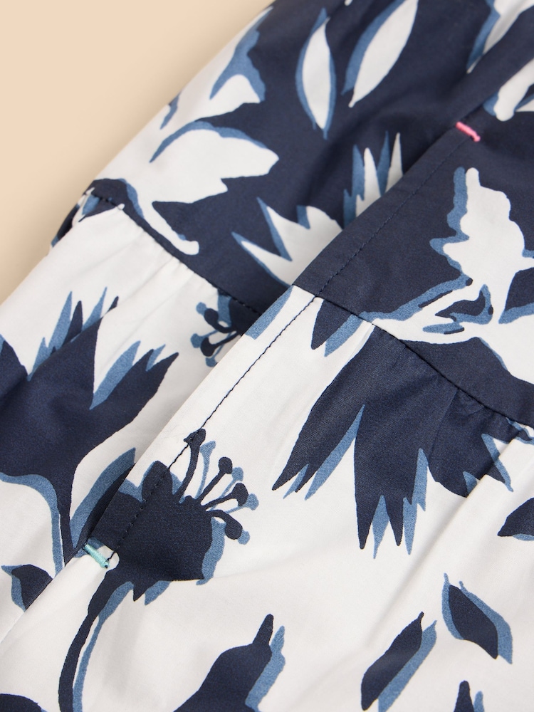 White Stuff Blue Mayra Mixed Print Midi Skirt - Image 7 of 7
