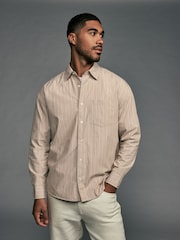 Stone Soft Touch 100% Cotton Long Sleeves Stripe Shirt - Image 3 of 8