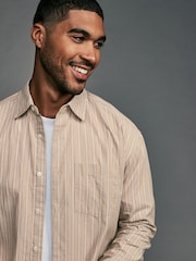 Stone Soft Touch 100% Cotton Long Sleeves Stripe Shirt - Image 5 of 8