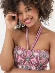 FatFace Jorja Pink Detail Paisley Tankini Top - Image 3 of 4