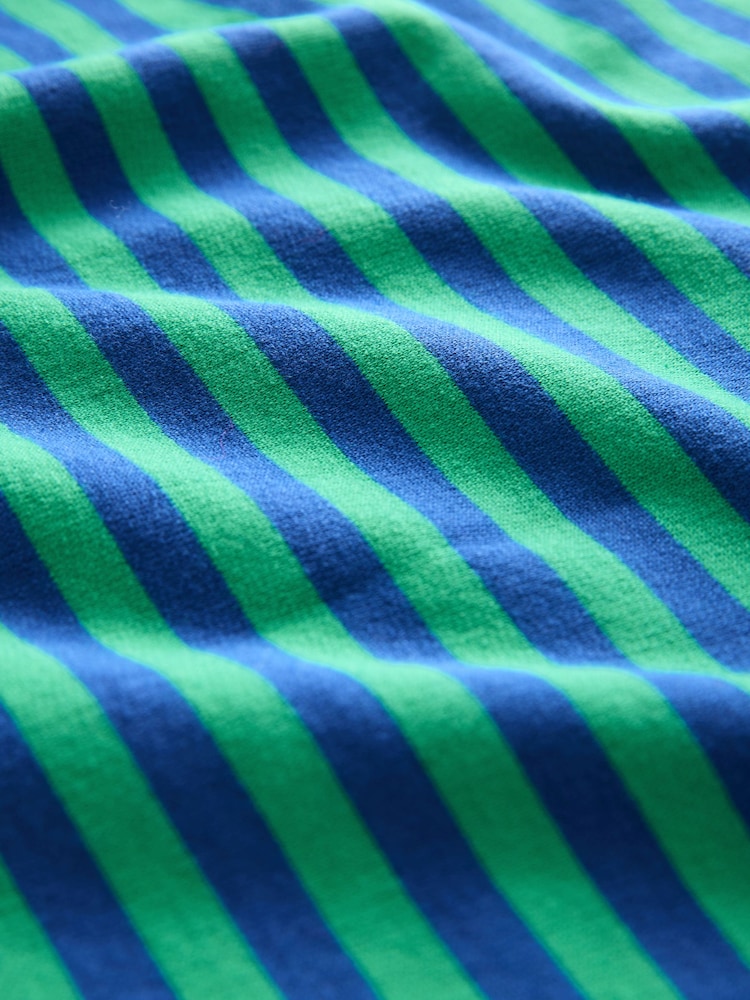 Blau/Grün - Gestreiftes Jersey-Sweatshirt mit rohem Saum und Nahtdetails, Rundhalsausschnitt, 100% Baumwolle - Bild 7 von 7