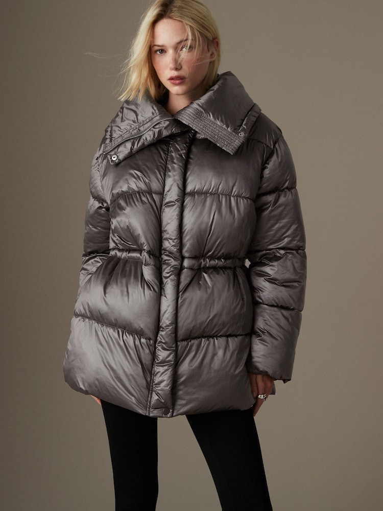 Charcoal Grey Shower Reistant Padded Jacket - Image 1 of 7
