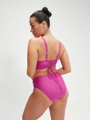 Speedo Pink Womens Shaping Triangle Bikini Top with Removable Bra Pads - Image 3 of 6