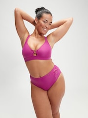 Speedo Pink Womens Shaping Triangle Bikini Top with Removable Bra Pads - Image 4 of 6