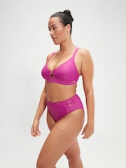 Speedo Pink Womens Shaping Triangle Bikini Top with Removable Bra Pads - Image 5 of 6