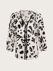 Monsoon Natural Rosa Print Linen Top - Image 5 of 5