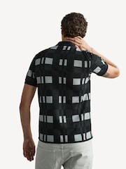 Fred Perry 100% Cotton Chequerboard Print Black Polo Shirt - Image 21 of 26