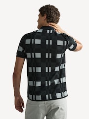 Fred Perry 100% Cotton Chequerboard Print Black Polo Shirt - Image 22 of 26