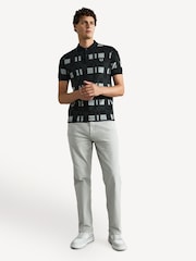 Fred Perry 100% Cotton Chequerboard Print Black Polo Shirt - Image 3 of 26