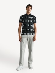 Fred Perry 100% Cotton Chequerboard Print Black Polo Shirt - Image 4 of 26