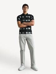 Fred Perry 100% Cotton Chequerboard Print Black Polo Shirt - Image 5 of 26