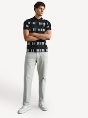 Fred Perry 100% Cotton Chequerboard Print Black Polo Shirt - Image 6 of 26