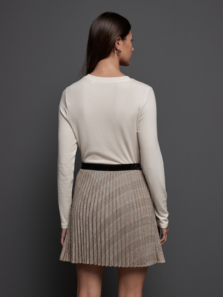 Neutral Check Mini Kilt Skirt - Image 2 of 6 Neutral Check Mini Kilt Skirt - Image 2 of 6