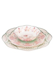 Cath Kidston Green Friendship Gardens 12 Piece Dinner Set - Image 1 of 5