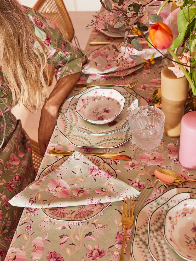 Cath Kidston Green Friendship Gardens 12 Piece Dinner Set - Image 5 of 5 Cath Kidston Green Friendship Gardens 12 Piece Dinner Set - Image 5 of 5