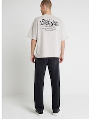 River Island Black Loose Fit Washed 100% Cotton Jeans - Image 2 of 4