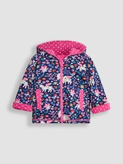 JoJo Maman Bébé Pink Unicorn Appliqué Reversible Hoodie - Image 4 of 8