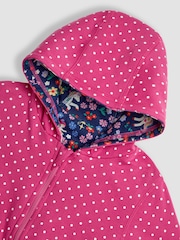 JoJo Maman Bébé Pink Unicorn Appliqué Reversible Hoodie - Image 6 of 8