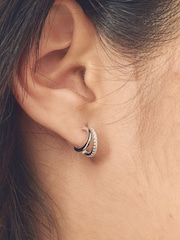 Sterling Silver Double Hoop Earrings - Image 3 of 4