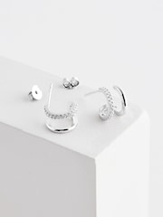 Sterling Silver Double Hoop Earrings - Image 4 of 4