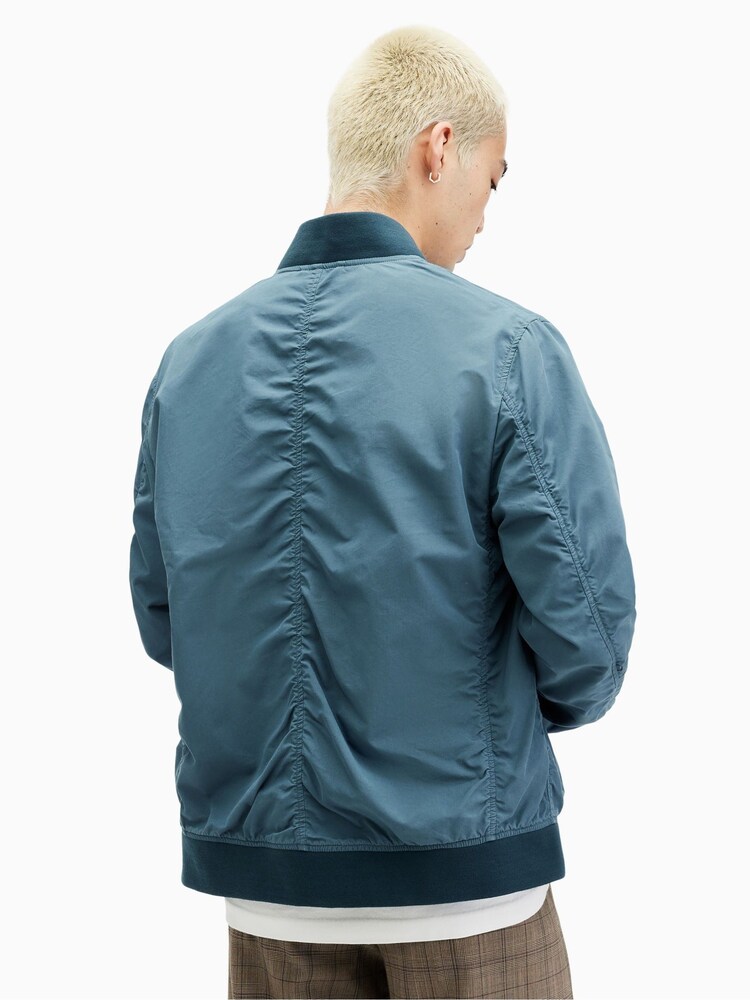 AllSaints Sky Blue Bassett Bomber Jacket - Image 2 of 7
