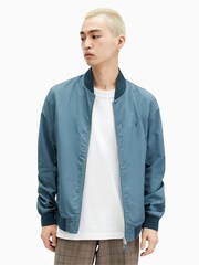 AllSaints Sky Blue Bassett Bomber Jacket - Image 3 of 7