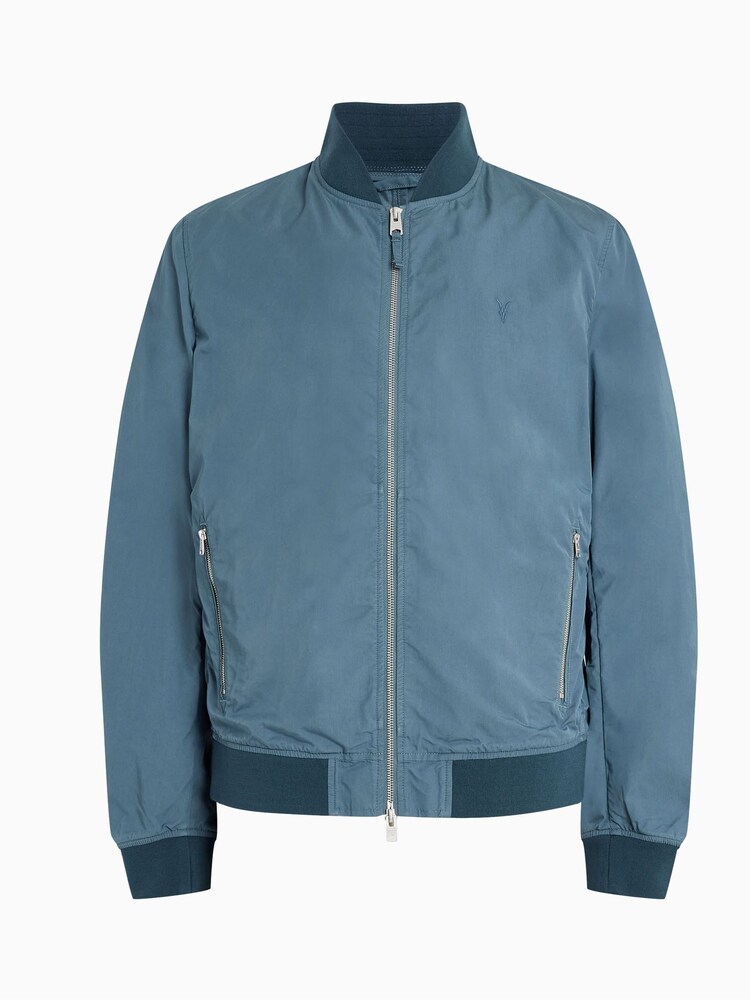 AllSaints Sky Blue Bassett Bomber Jacket - Image 7 of 7