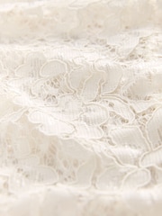 Ivory Round Neck Lace Long Sleeve Blouse - Image 8 of 8