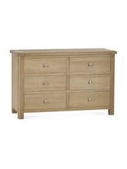 Julian Bowen Brown Memphis Limed 6 Drawer Wide Chest - Image 2 of 6