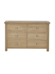 Julian Bowen Brown Memphis Limed 6 Drawer Wide Chest - Image 3 of 6