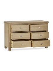 Julian Bowen Brown Memphis Limed 6 Drawer Wide Chest - Image 4 of 6