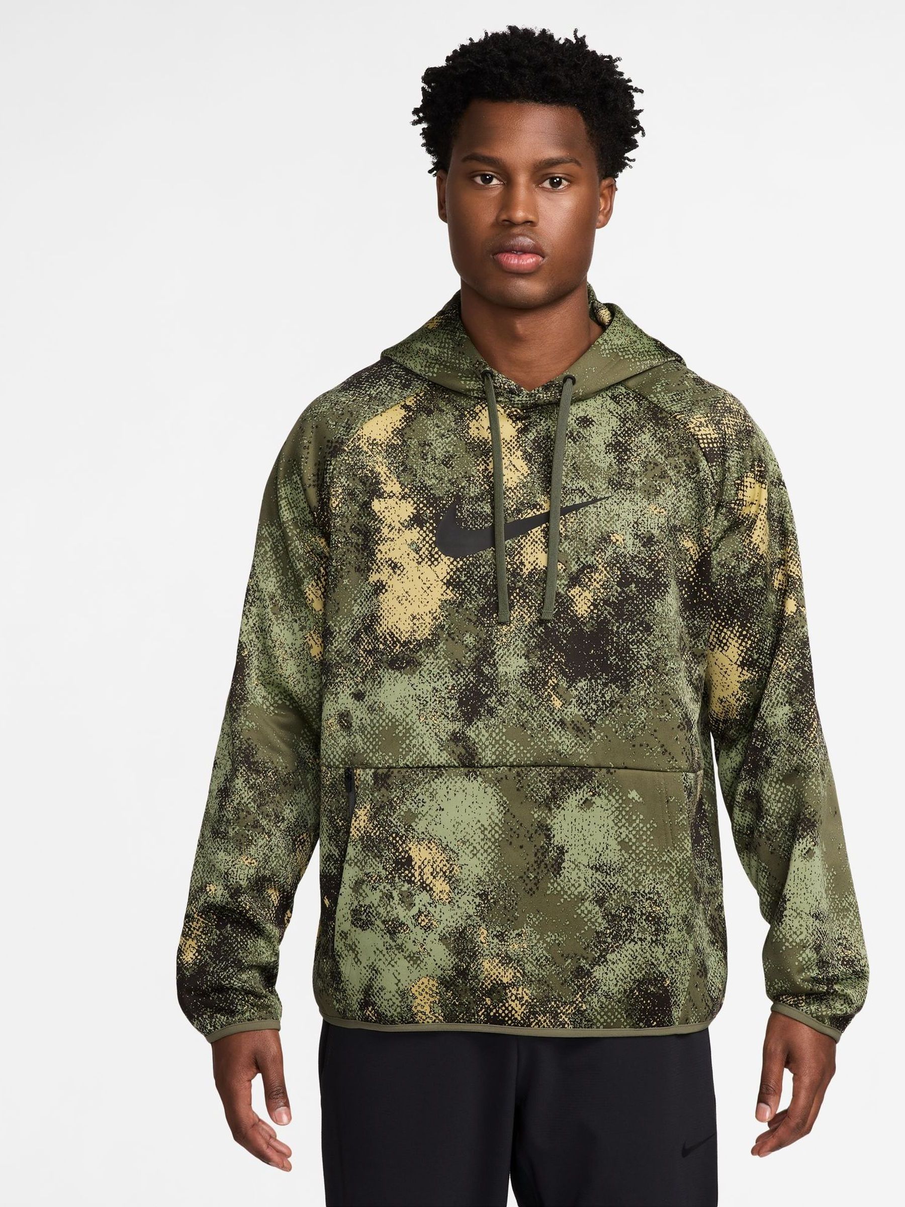 Buy Nike Green Camo Therma FIT Printed Pullover Versatile Hoodie from Next Luxembourg