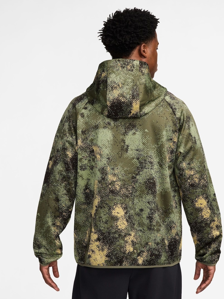 Nike Green Camo Therma-FIT Printed Pullover Versatile Hoodie - Image 2 of 3